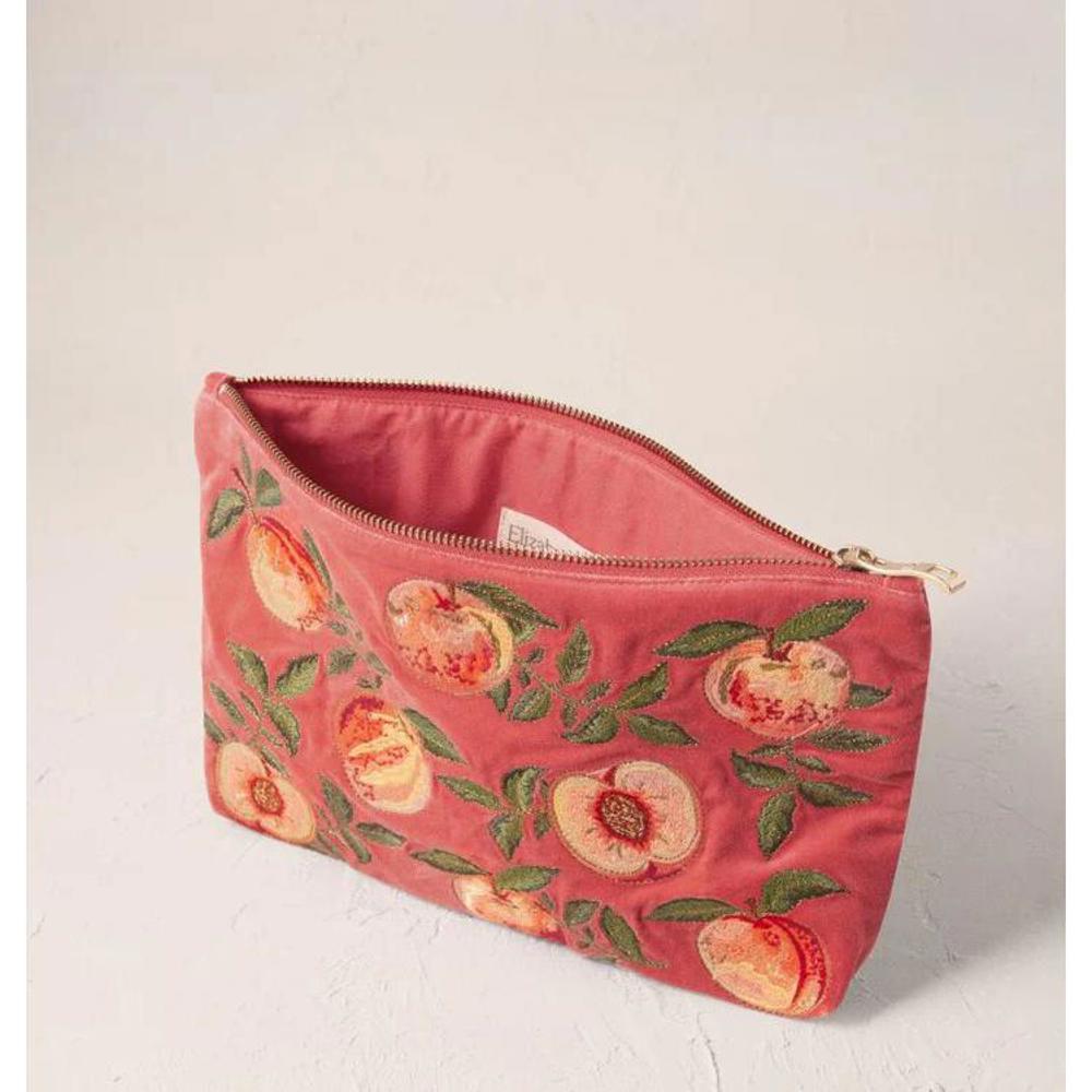 Elizabeth Scarlett Summer Peach Velvet Everyday Pouch